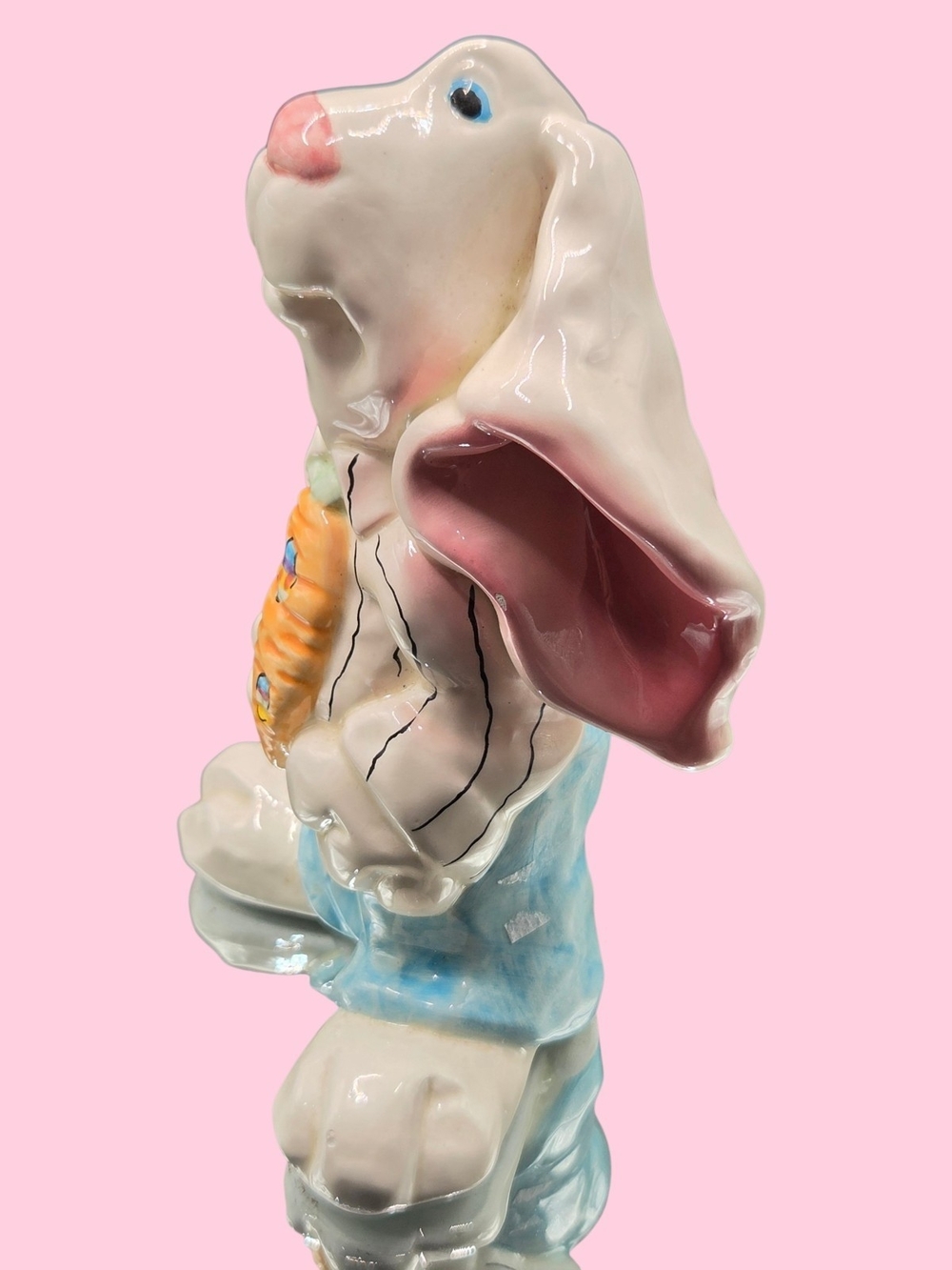 Vintage Hand Painted Ceramic Rabbit Couple Figurines ** - Picture 4 of 12